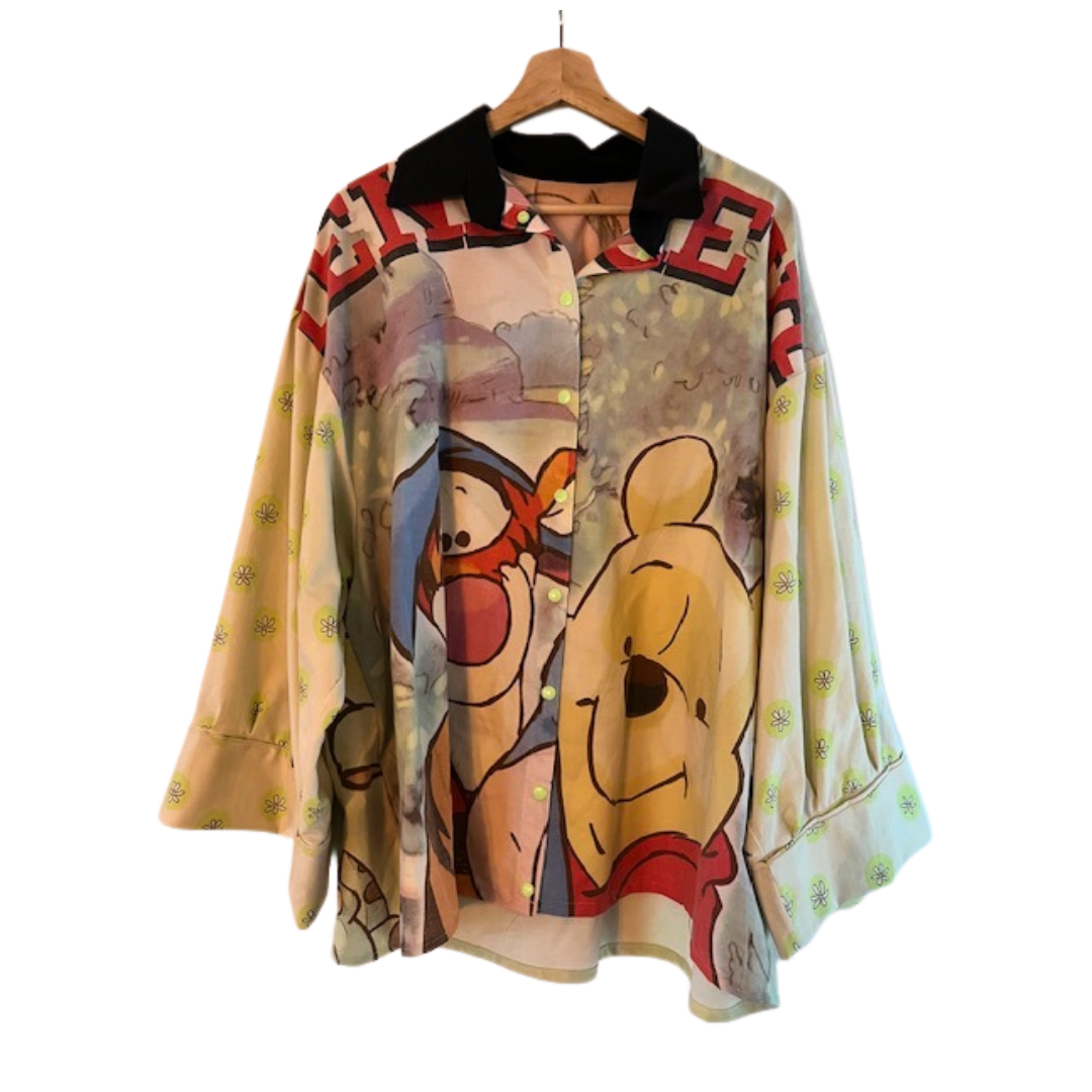 Upcycled skjorte #5 Brede ærmer med fold