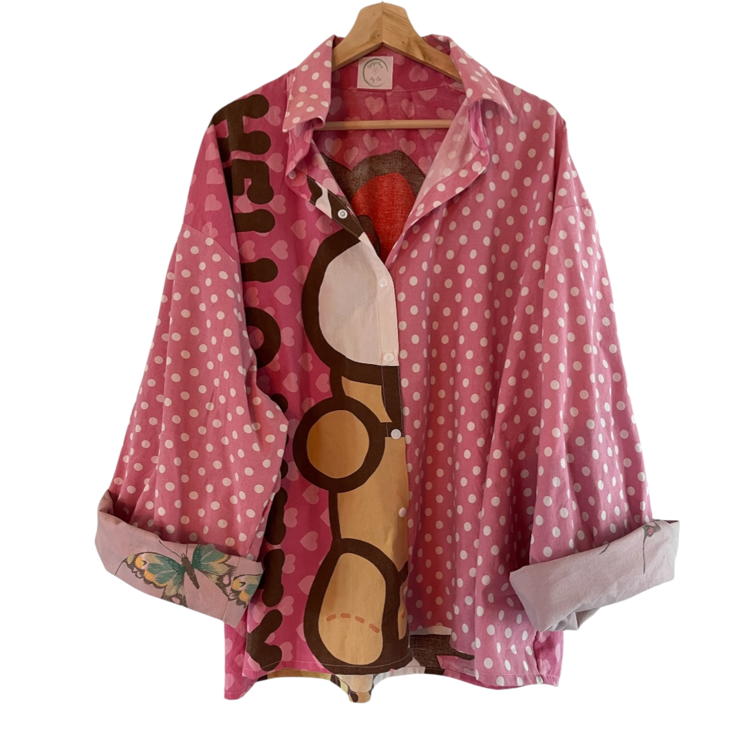 Upcycled skjorte #3 Brede ærmer med fold