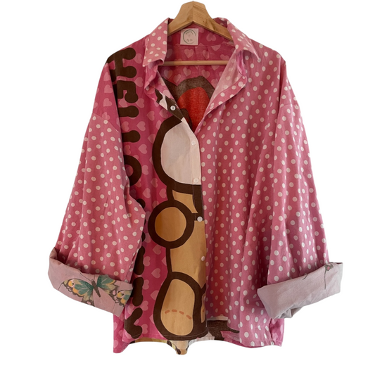 Upcycled skjorte #3 Brede ærmer med fold